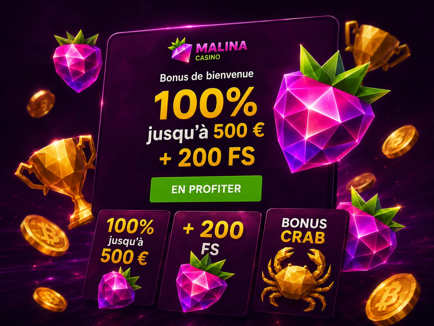 Malina Casino promotions screen